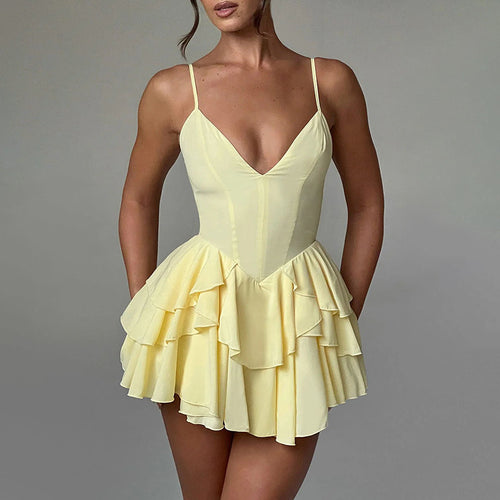 Flirty gathered skater dress for women Lune London