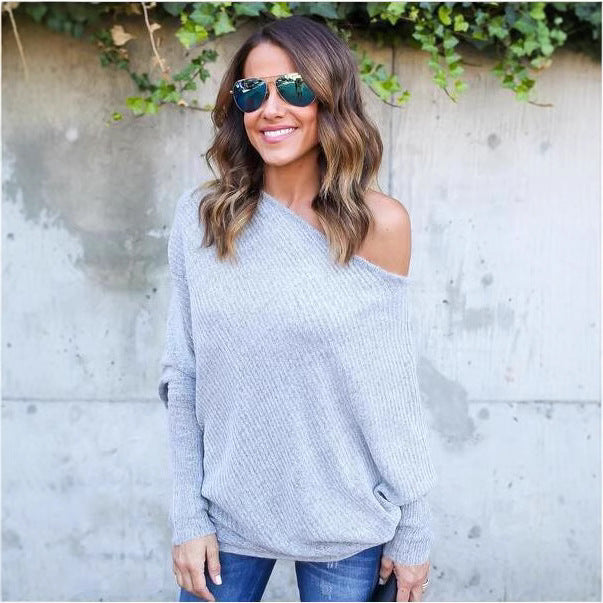 Casual knitted off-the-shoulder sweater for women in oversized style Lune Londonl