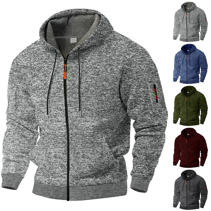 Men's hoodie jacket with high-performance zipper and practical side pockets Chic and style