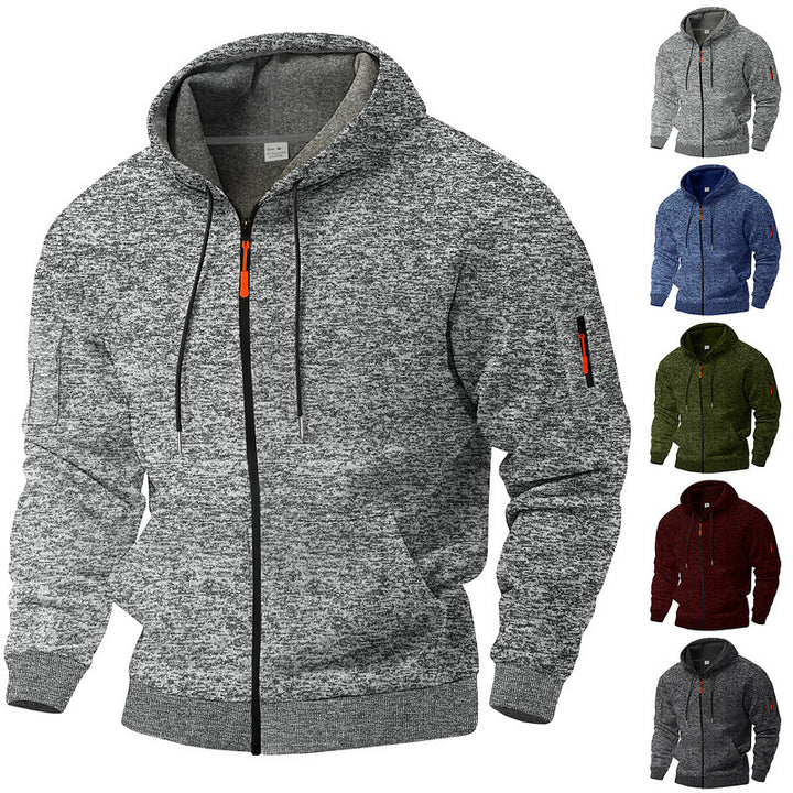 Men's hoodie jacket with high-performance zipper and practical side pockets Chic and style