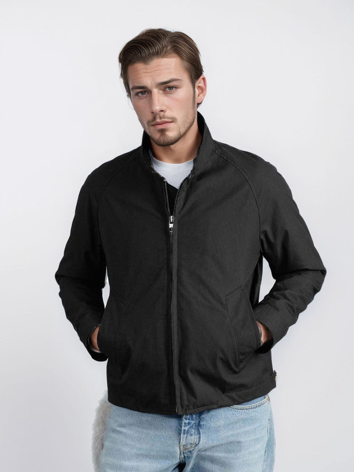 Elegant quilted jacket for men with high collar and practical pockets Lune London