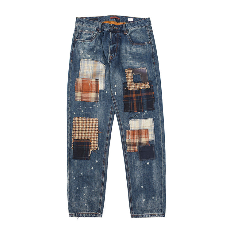 Women’s jeans with creative patchwork design and casual fit Lune London
