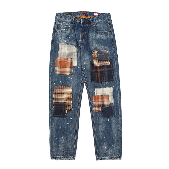 Women’s jeans with creative patchwork design and casual fit Lune London