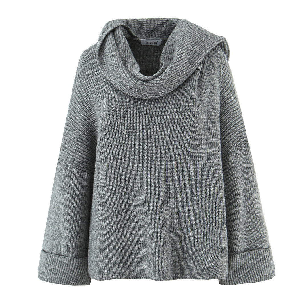 Elegant knitted sweater for women with a loose fit and a casual turtleneck Lune London