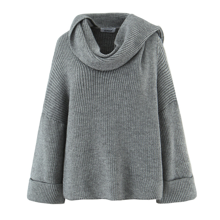 Elegant knitted sweater for women with a loose fit and a casual turtleneck Lune London