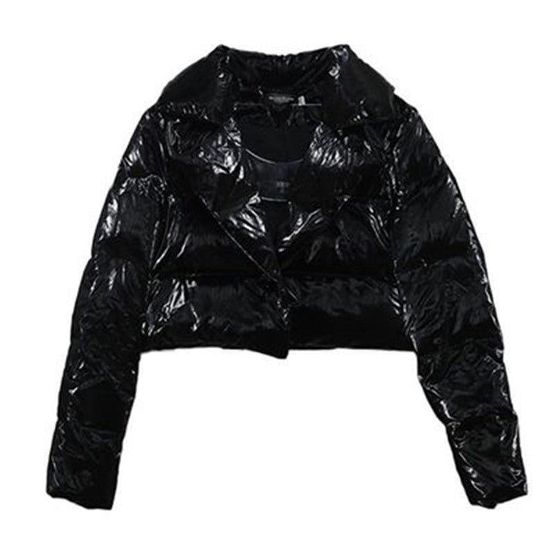 Shiny short fashionable jacket for women with collar Lune London