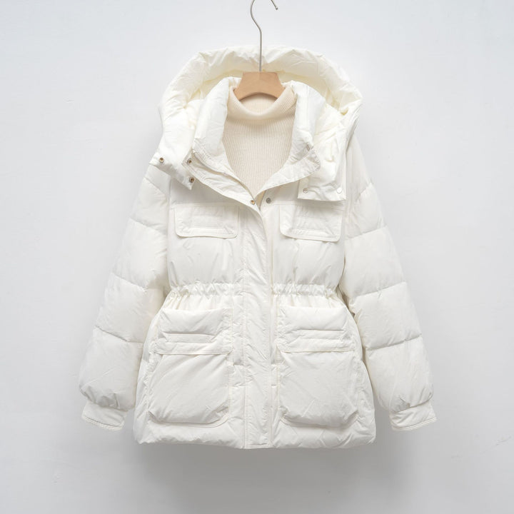 Ladies winter puffy quilted jacket with oversized cut and practical pockets Lune London