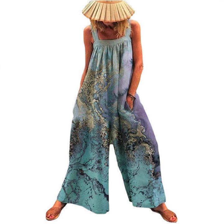 Loose jumpsuit with artistic print Lune London