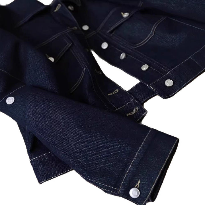 Veste en denim élégante pour femmes avec poches décoratives et fermeture à boutons continue Chic & Stil