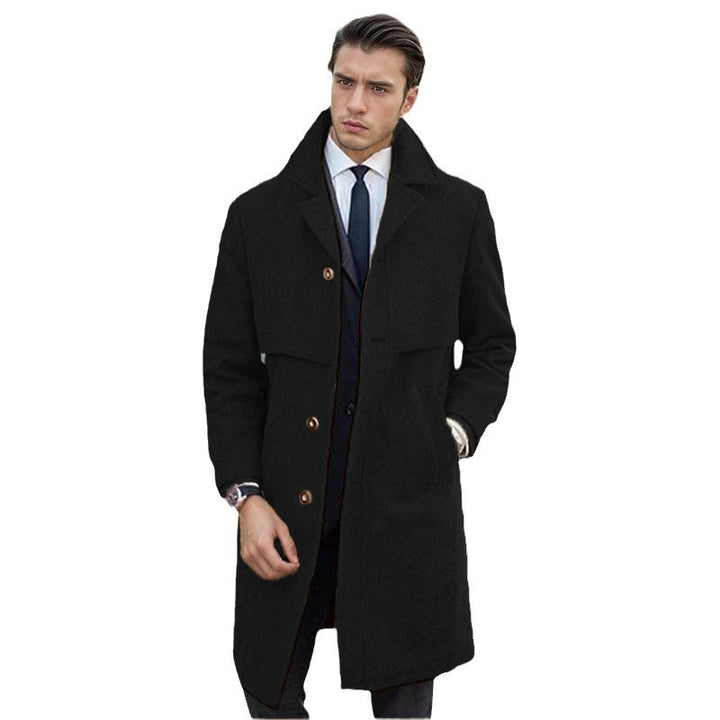 Elegant wool coat for men with double-breasted buttons and modern design Lune London
