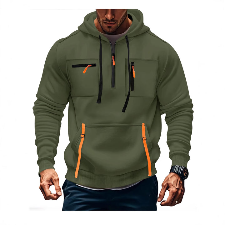 Men's stylish hooded sweatshirt with functional zip pockets Lune London