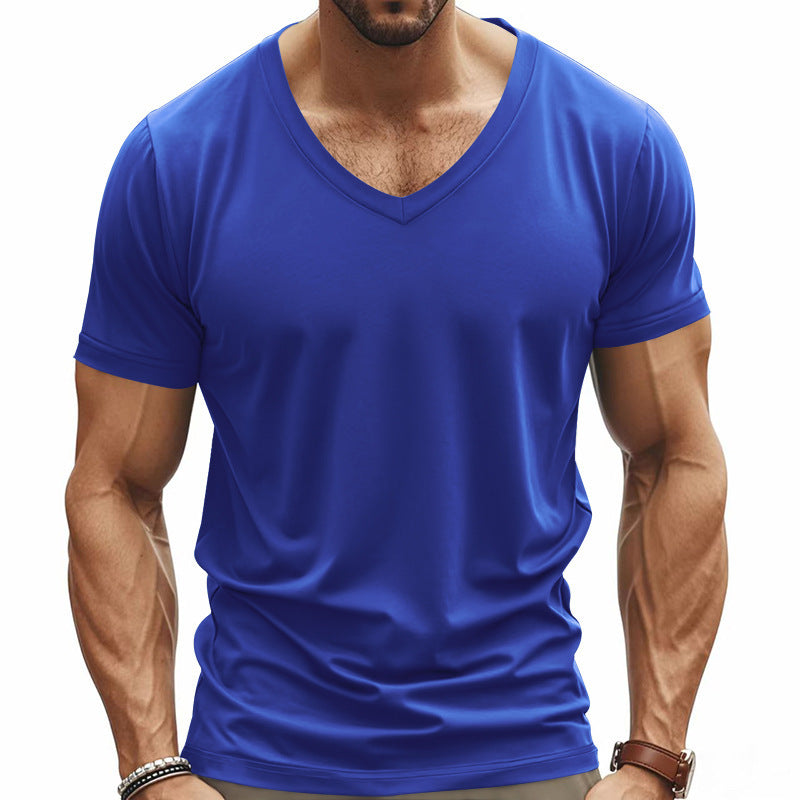 Men's V-neck t-shirt in breathable functional material Lune London