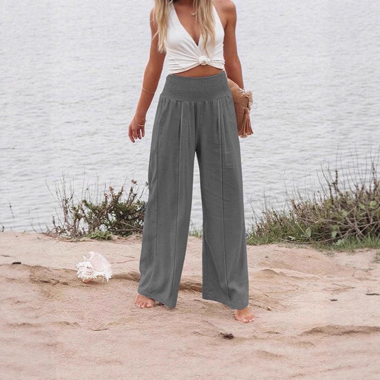 Ladies elegant wide Palazzo pants with elastic waist Chic und Style