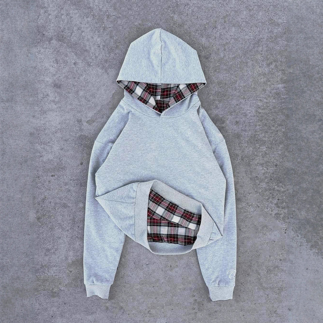 Sweat à capuche confortable pour femme avec motif à carreaux Chic & Stil