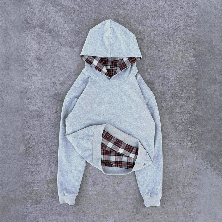 Sweat à capuche confortable pour femme avec motif à carreaux Chic & Stil