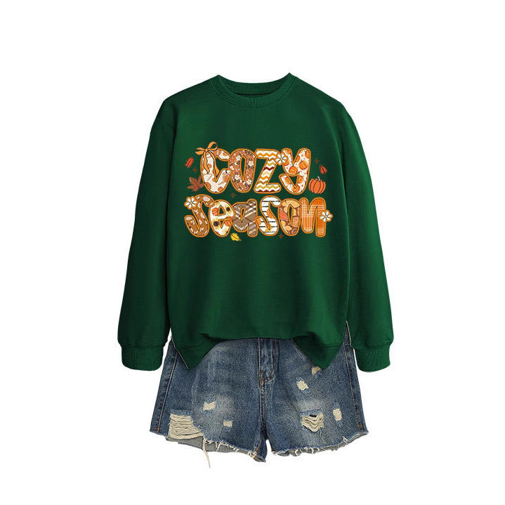 Sweatshirt féminin avec design automnal créatif et coupe décontractée Chic & Stil