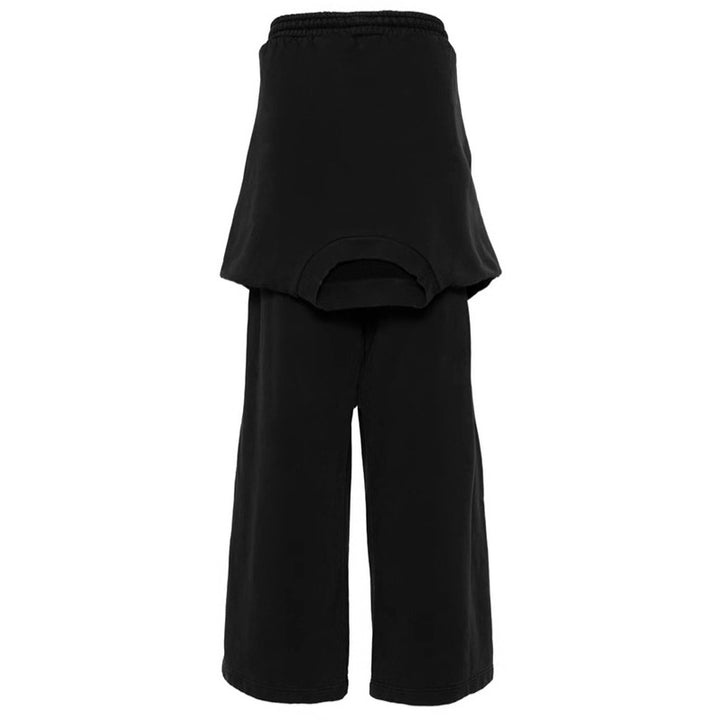 Women Oversized Leisure Pants with Side Inserts and Elastic Waist Lune London