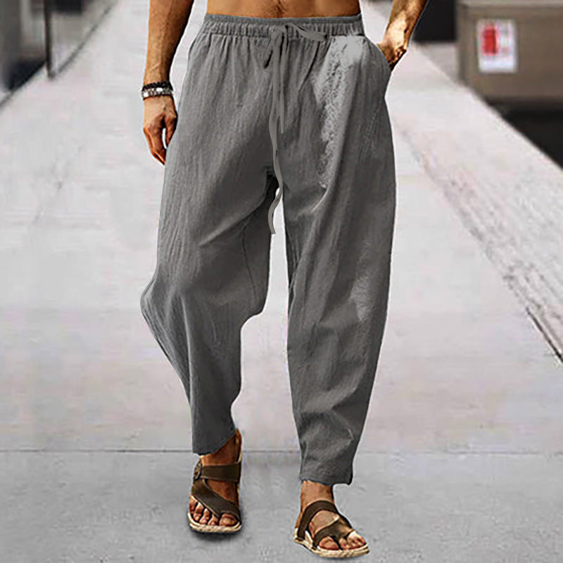 Casual summer pants for men in suit style with elastic waistband and practical side pockets Lune London