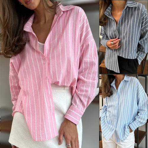 Casual cotton shirt for women with striped design and loose fit Lune London