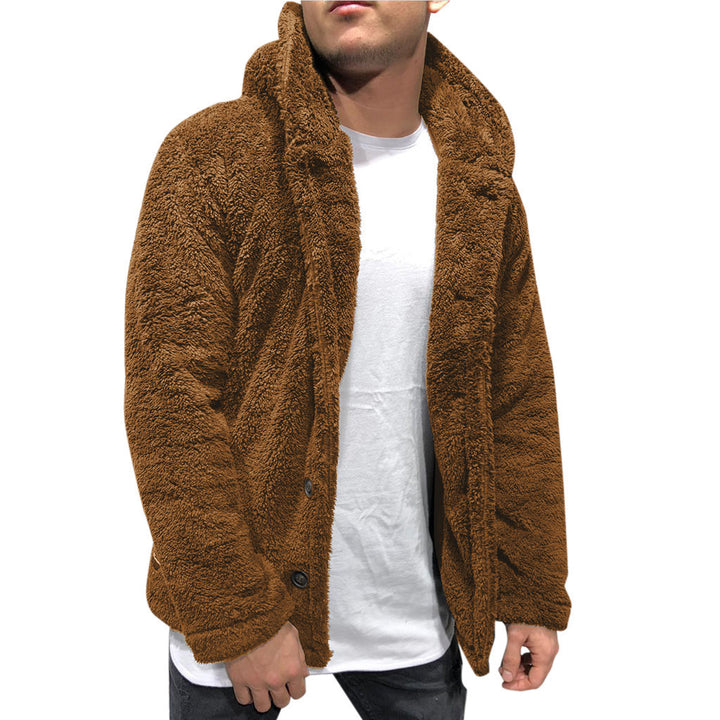 Men's cozy teddy jacket with wide lapels and practical pockets Lune London