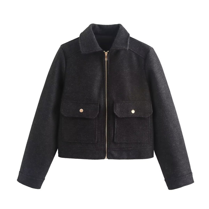 Women's stylish bomber jacket with practical flap pockets Lune London