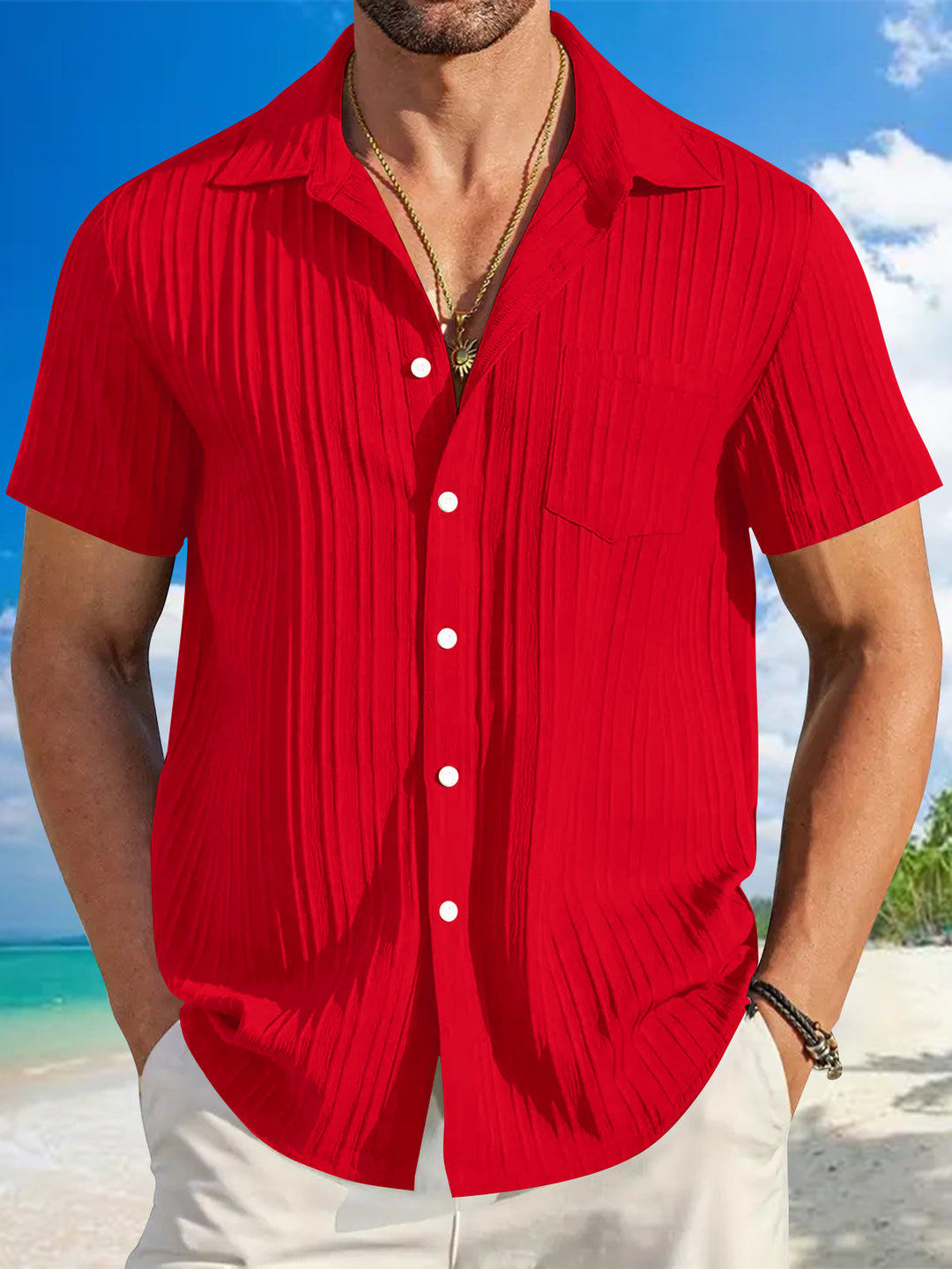 Structured short sleeve beach shirt for men Lune London