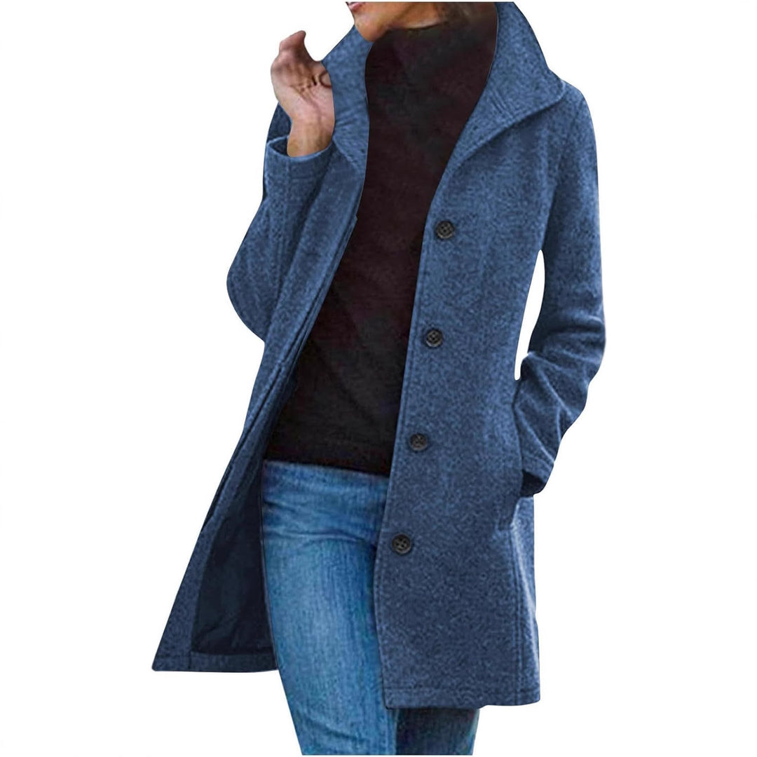 Ladies Elegant and Comfortable Transitional Coat with a High Collar and Practical Pockets Lune London