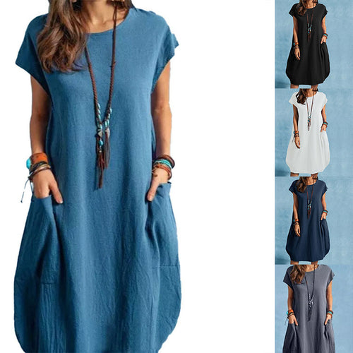 Airy summer dress for women with practical pockets and modern cut Lune London