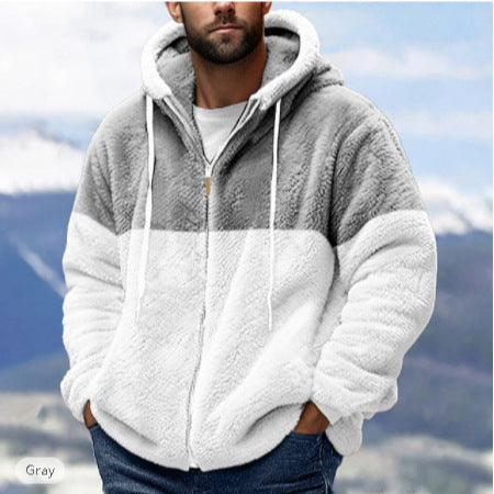 Soft fleece jacket for men with hood Lune London