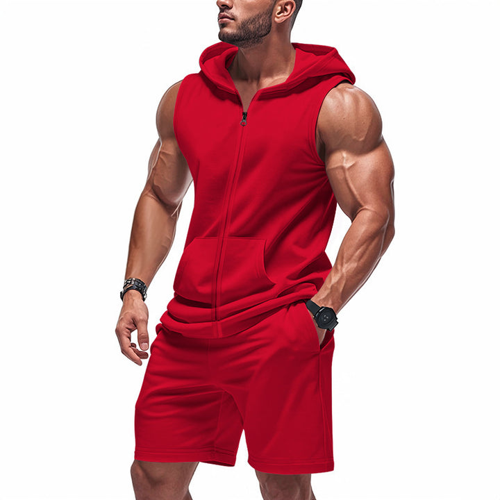 Men's short-sleeve sports set with hood and practical pockets Lune London