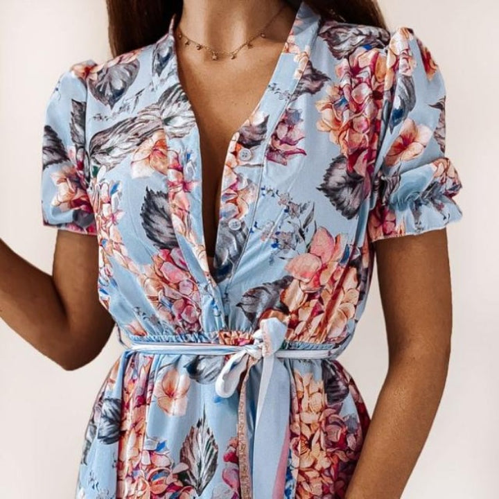 Chic and Stylish High-Low Floral Women's Dress