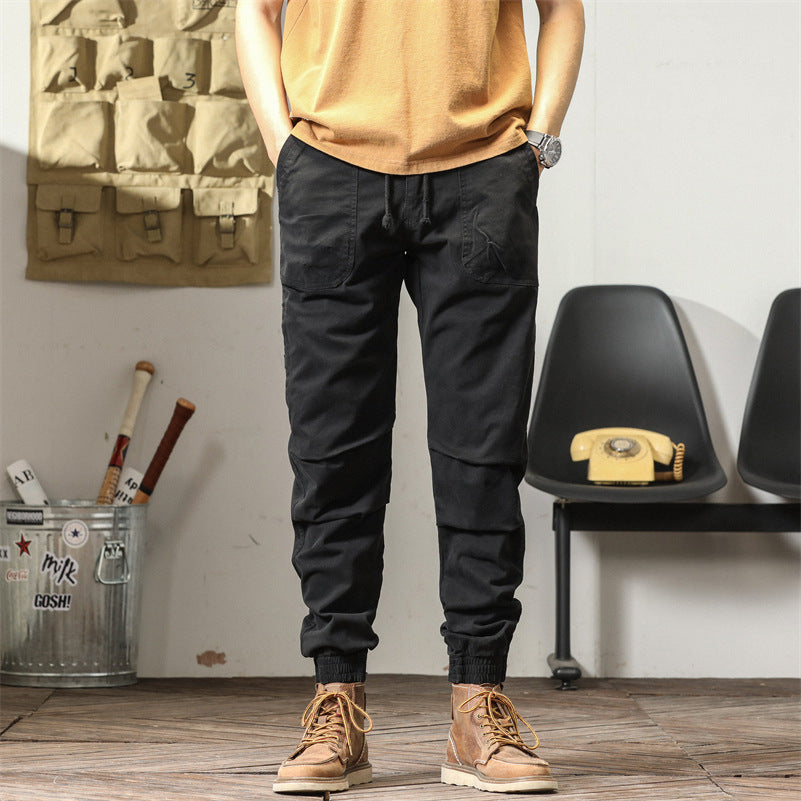 Pantalons cargo confortables pour hommes avec taille élastique et poches multifunctionnelles Lune London