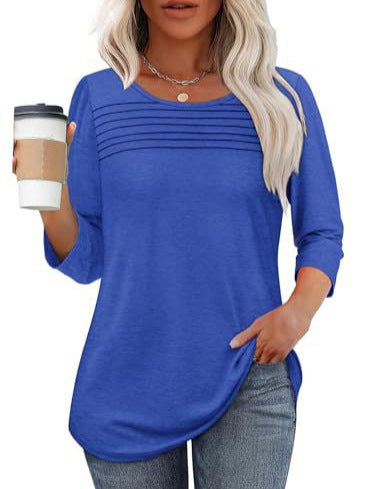 Women’s long sleeve shirt with pleat details Chic & Stil