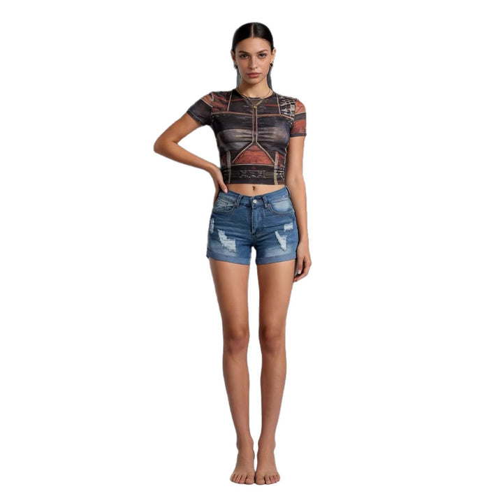 Women's Destroyed Denim Shorts in a Casual Fit with Fashionable Details Lune London