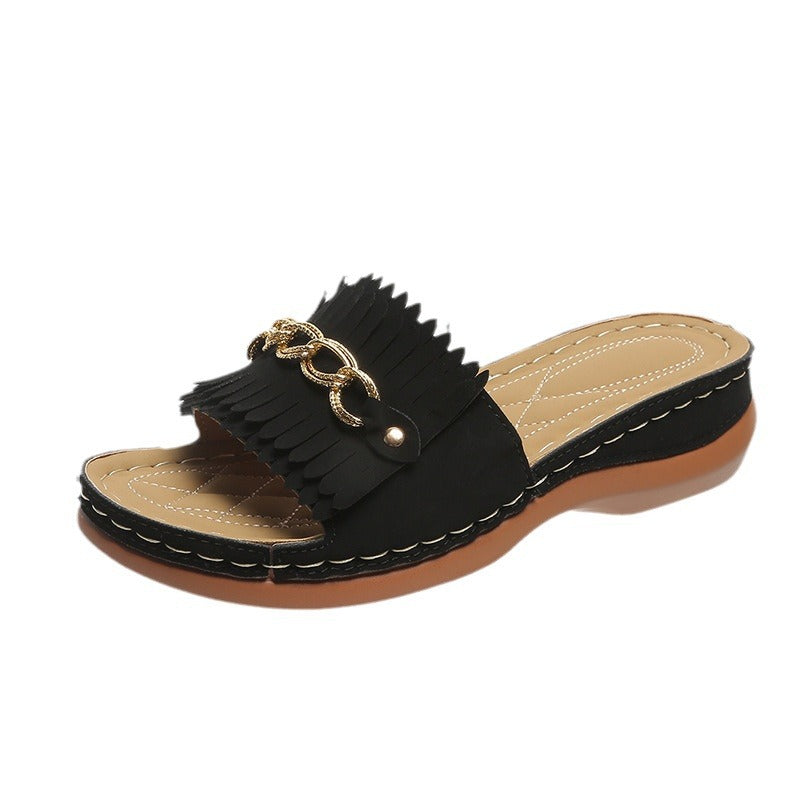 Ladies Fringe Slides Lune London