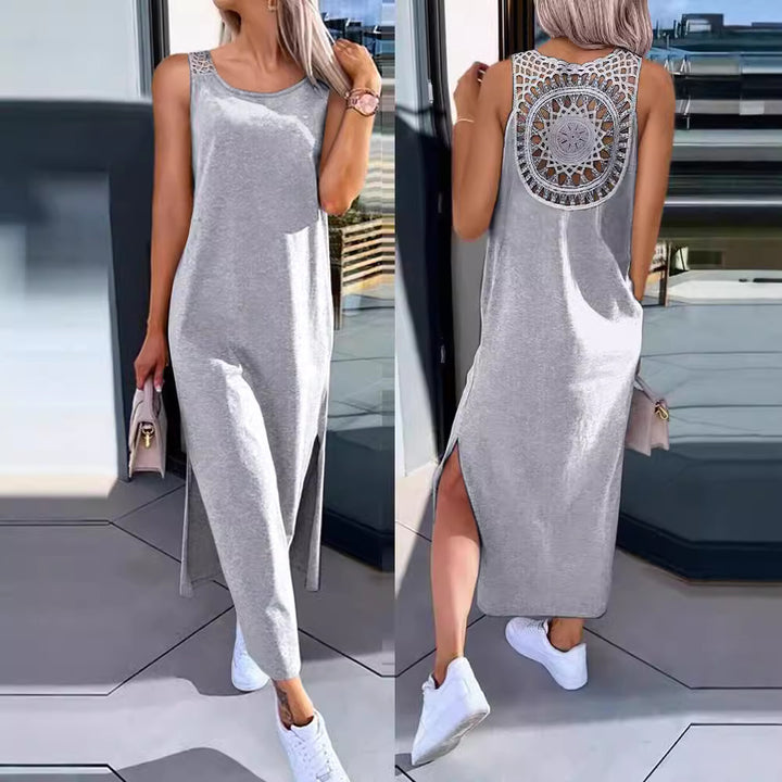 Lune London Boho Back Crochet Maxi Dress for Women