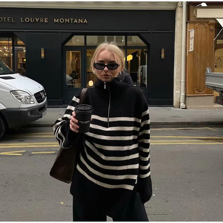 Lune London knitted sweater for women with high collar