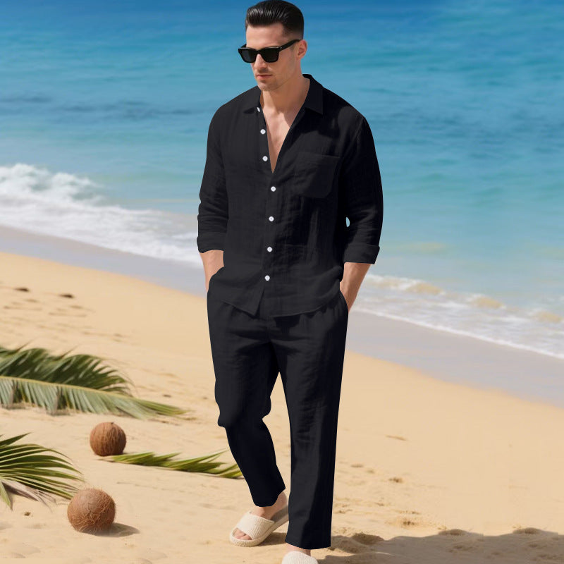 Men's Lightweight Linen Outfit with Stylish Shirt and Elegant Pants Lune London