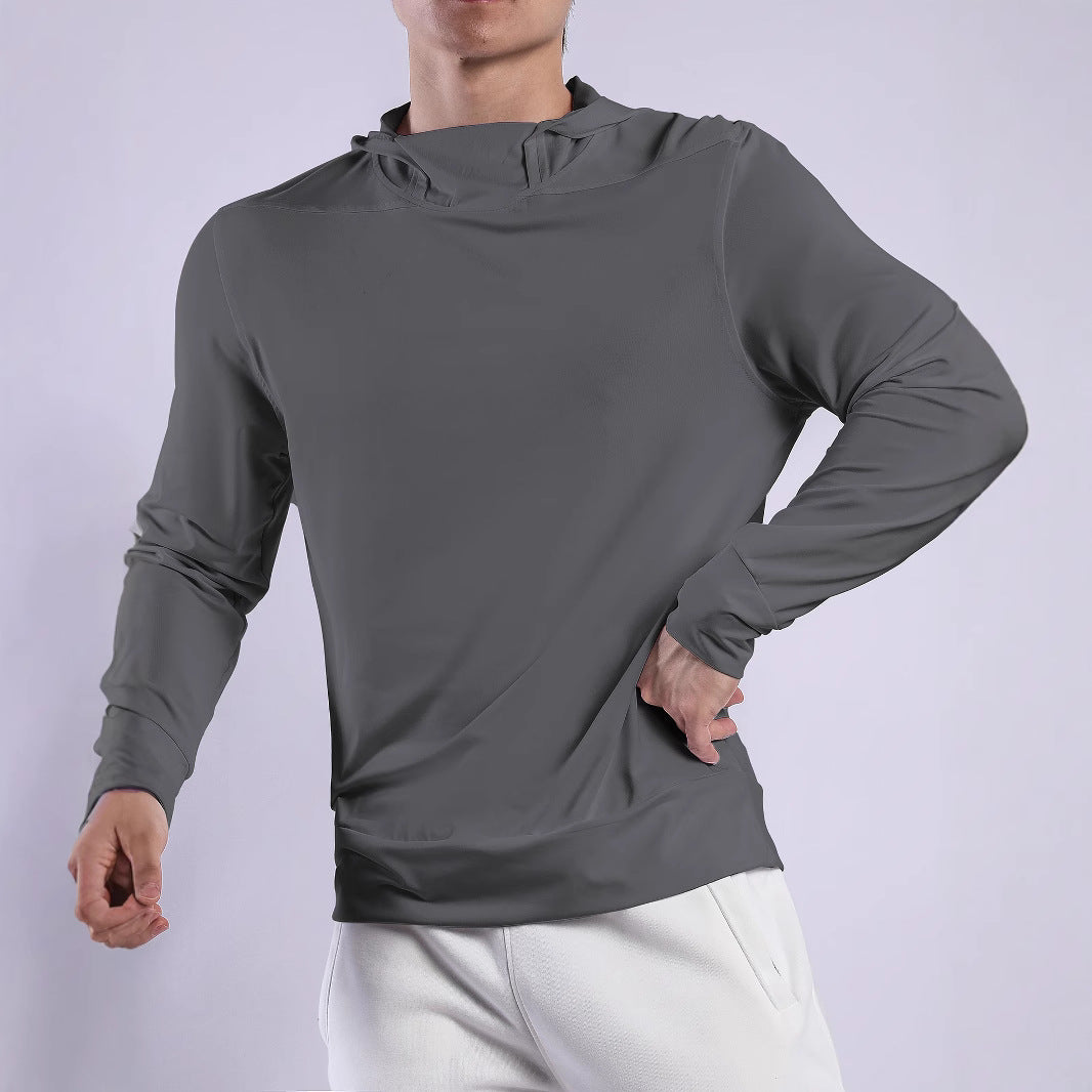 Men's Breathable Training Top with Innovative Hood and Moisture-Regulating Fabric Lune London