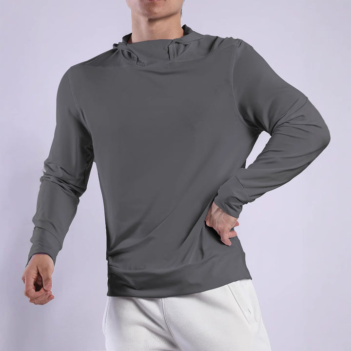 Men's Breathable Training Top with Innovative Hood and Moisture-Regulating Fabric Lune London