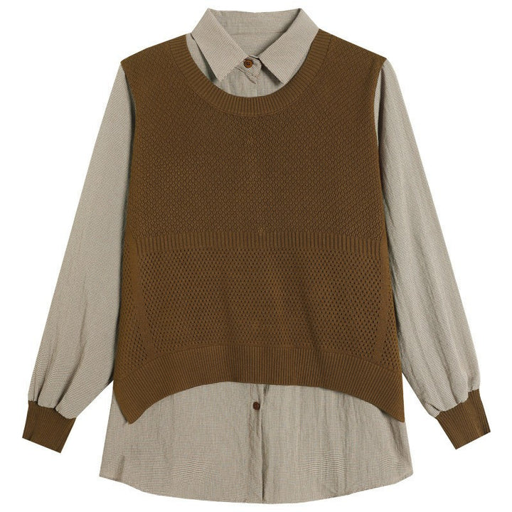 Pull en tricot pour femmes avec un look superposé unique et une texture fine Lune London