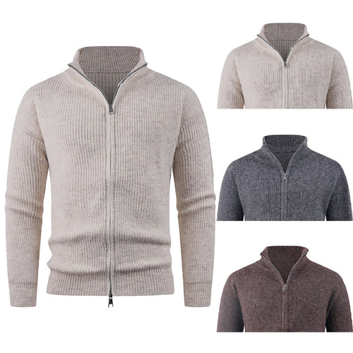 High collar sweater for men with decorative zip Lune London