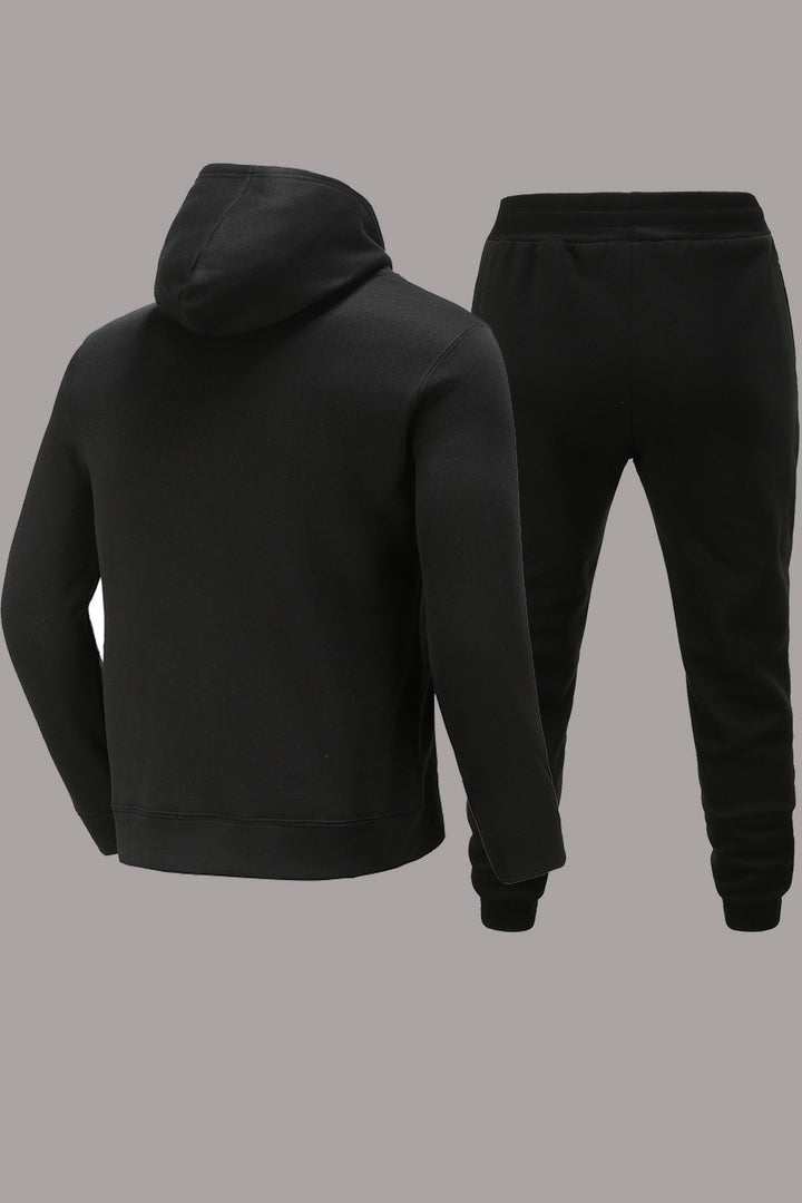 Men's sporty hoodie and jogger pants set with trendy inscription Lune London