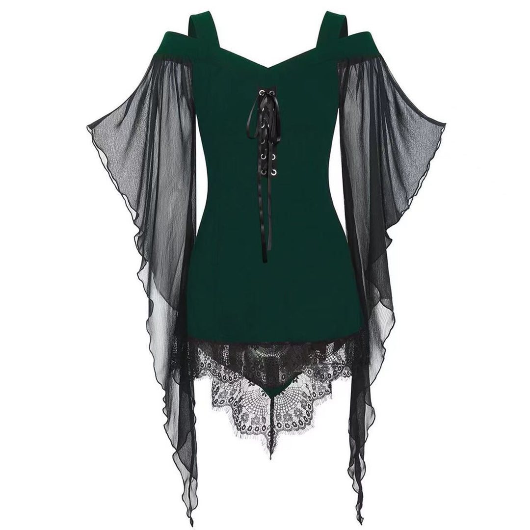Elegant blouse for women with off-shoulder and lace Lune London
