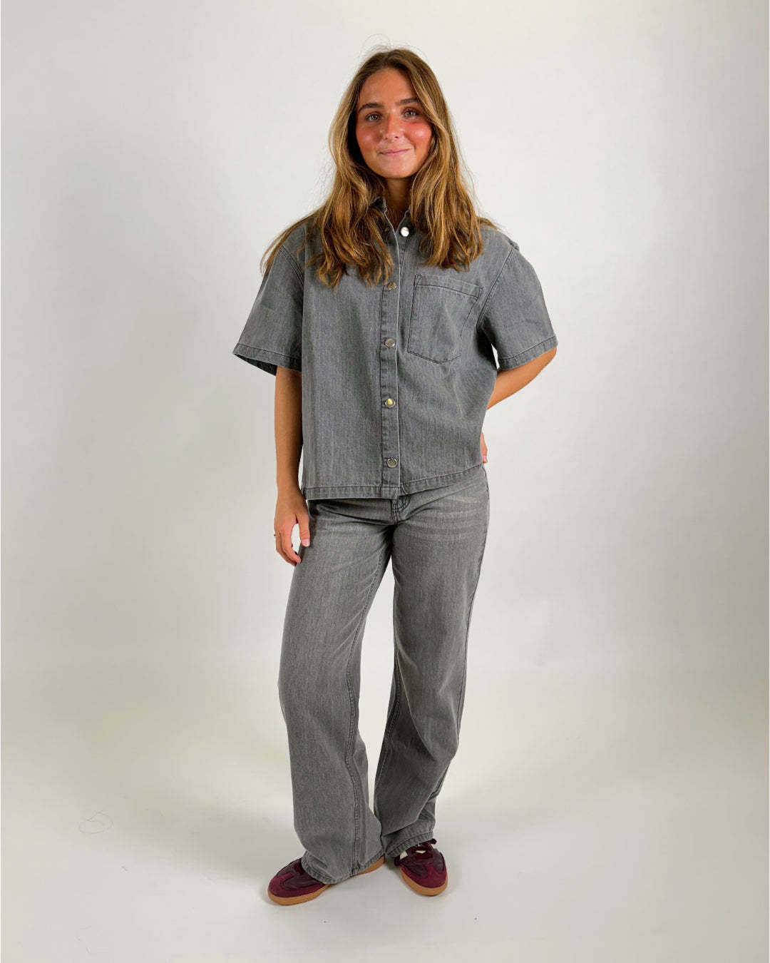 Women's denim shirt jacket in a casual oversized cut Lune London