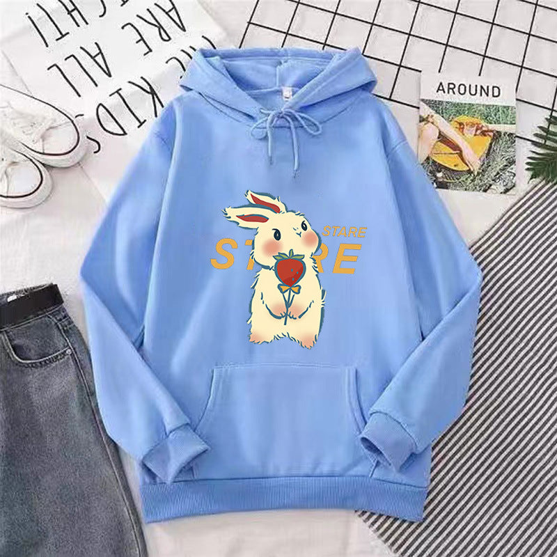 Women's hoodie with playful rabbit motif and inspirational slogan Chic & Stil