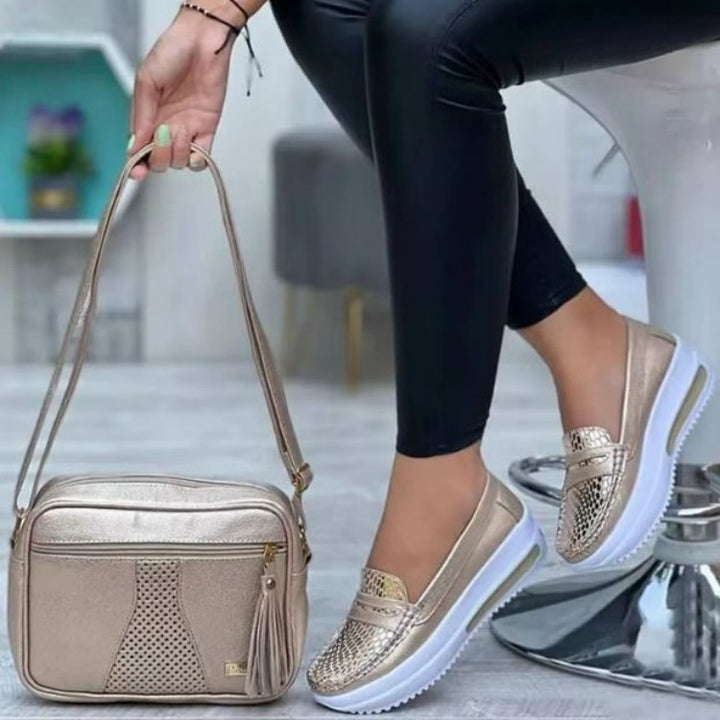 Ladies Elegant Metallic Slippers Lune London