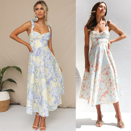 Lune London Floral Tie Midi Dress for Women