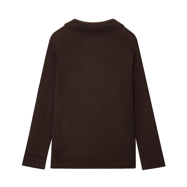 Ladies elegant knitted cardigan with double row of buttons and practical pockets Lune London
