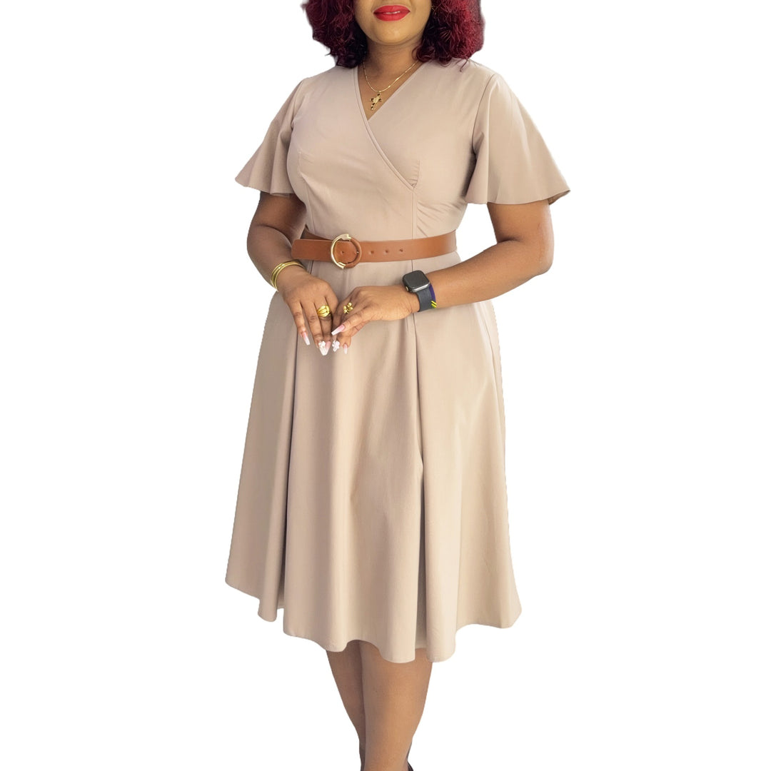 Wrap dress for women with a flattering cut and an elegant belt at the waist Lune London